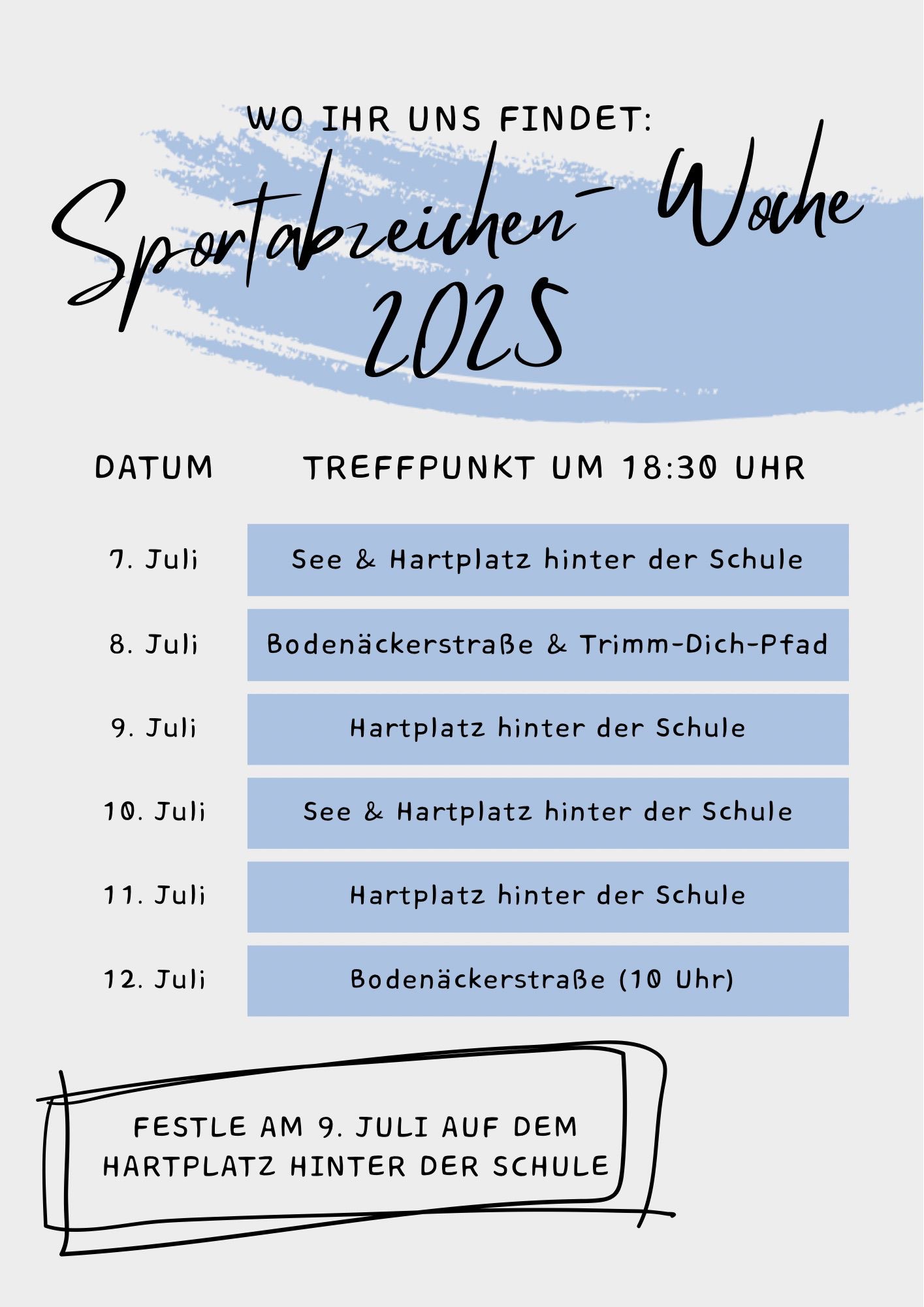 Sportabzeichen 2025 Standorte